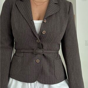 Tara Jarmon Brown Blazer Classic Suit Jacket